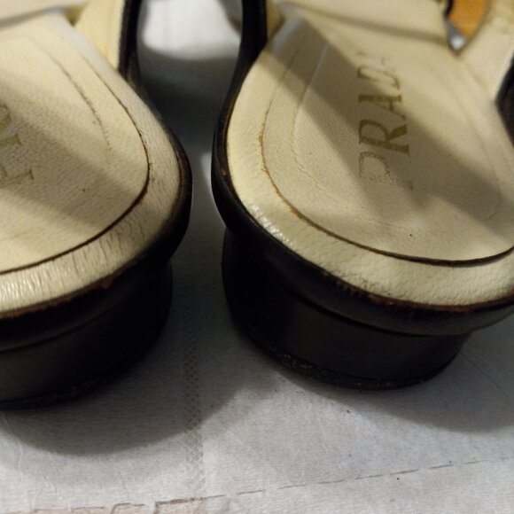 AUTHENTIC VINTAGE Prada Leather & Fabric Sandals Shoes Size 35 1/2 made in Italy - Picture 5 of 7